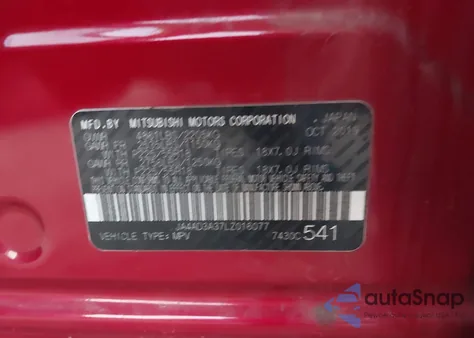 2020 Mitsubishi Outlander Se 2.4 from USA, damaged, VIN JA4AD3A37LZ016077